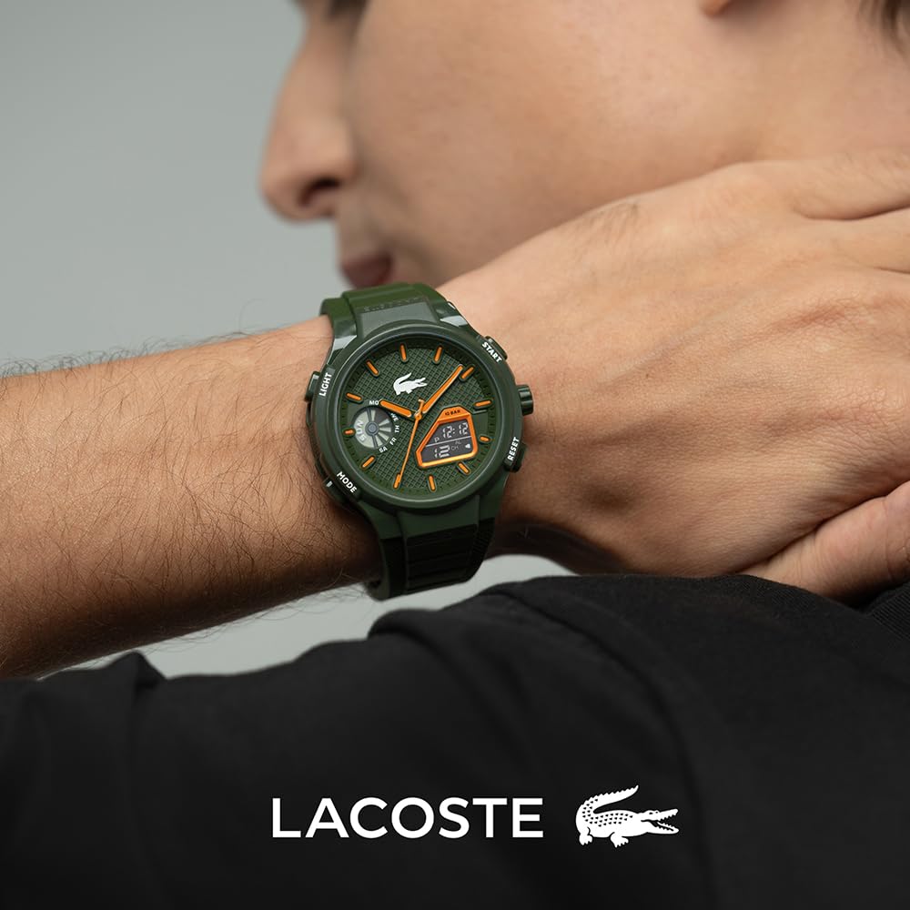 Lacoste Analoge-Digitale Multifunktions-Quarzuhr für Herren Kollektion LC33 mit Silikonarmband - Erhältlich für ihn und sie