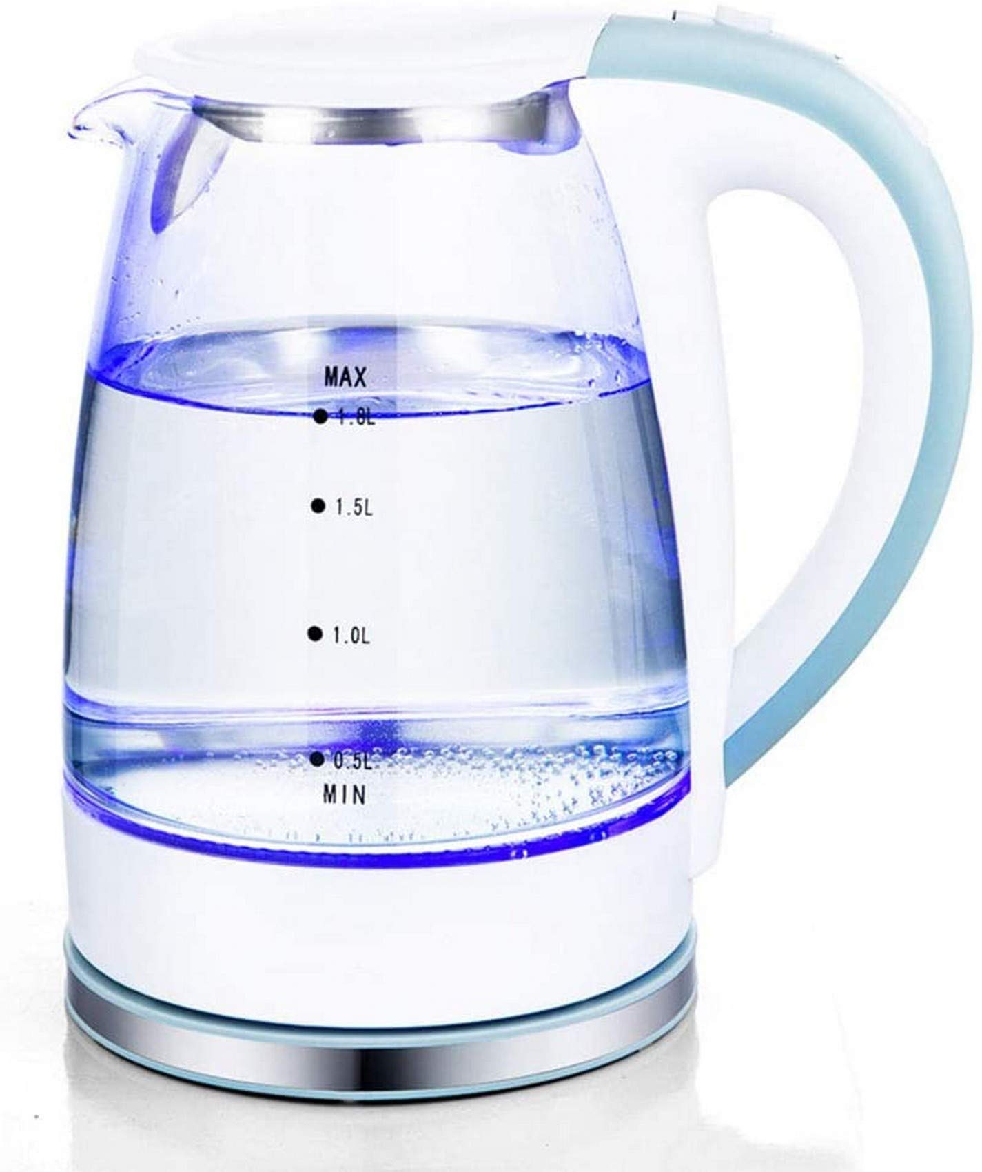 Bouilloire électrique en verre 1.7L sans BPA avec LED pour thé