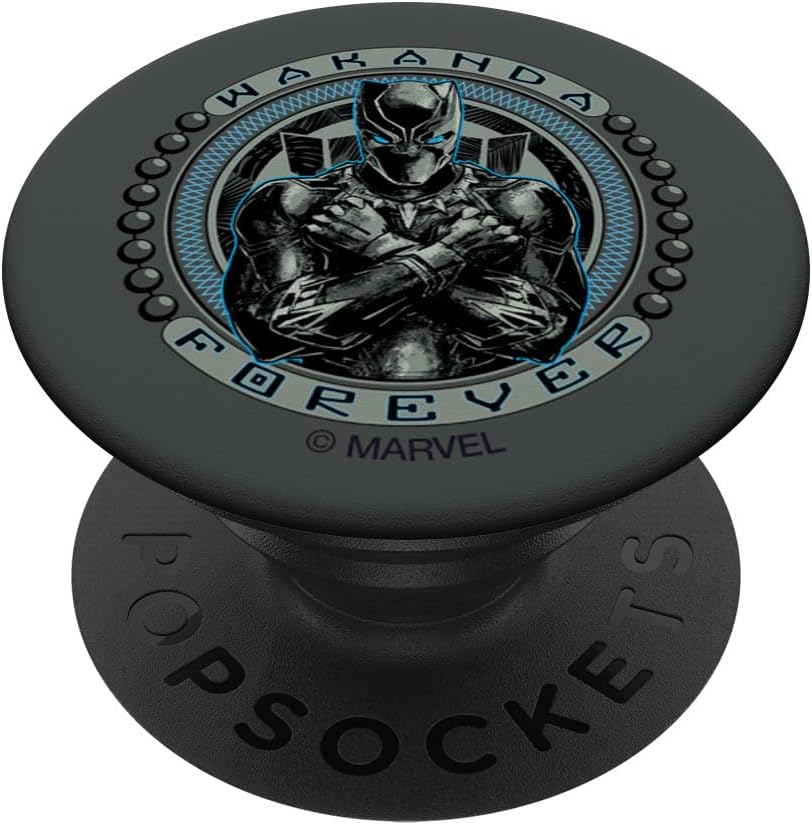 Marvel Black Panther T'Challa Emblem Wakanda Forever PopSockets PopWallet for MagSafe