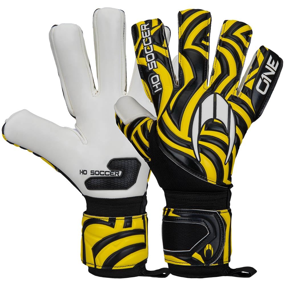 HO Soccer ONE Negative Junior Goalkeeper Gloves Size 5 black/yellow