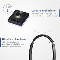 Vista 5 de Leitner LH575 Auriculares inalámbricos de oficina 2 en 1 con micrófono - Auriculares para computadora y teléfono (auriculares DECT, no Bluetooth)