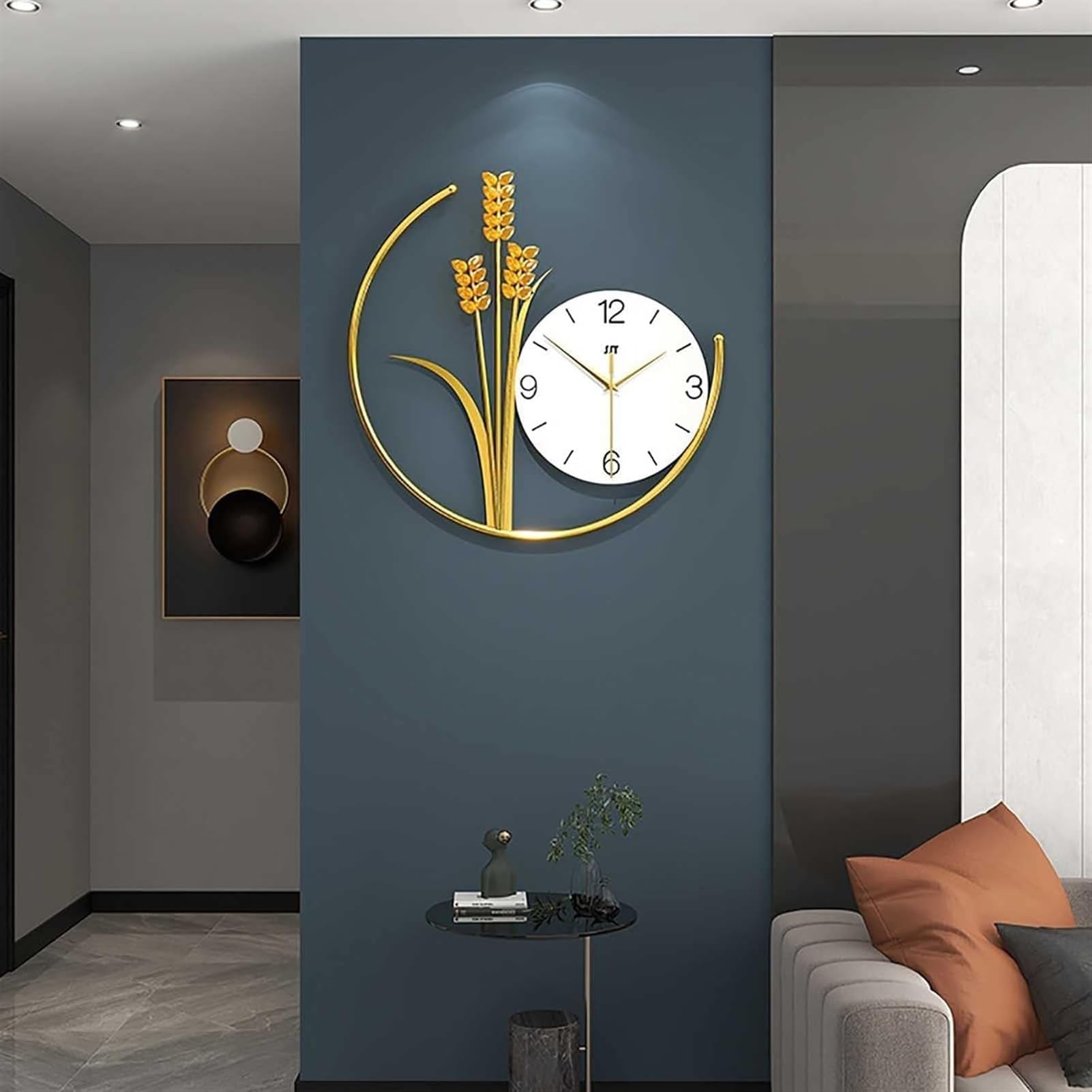 Horloge murale moderne décorative et silencieuse de forme grain