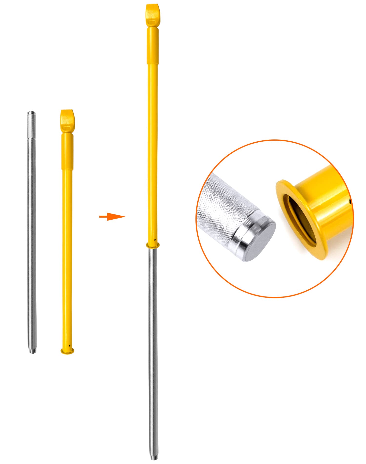 QWORK® Leviers à Pneus Super Longue - 195 cm - Démonte Pneu Robuste en Acier Dur - Économisez du Travail et du Temps