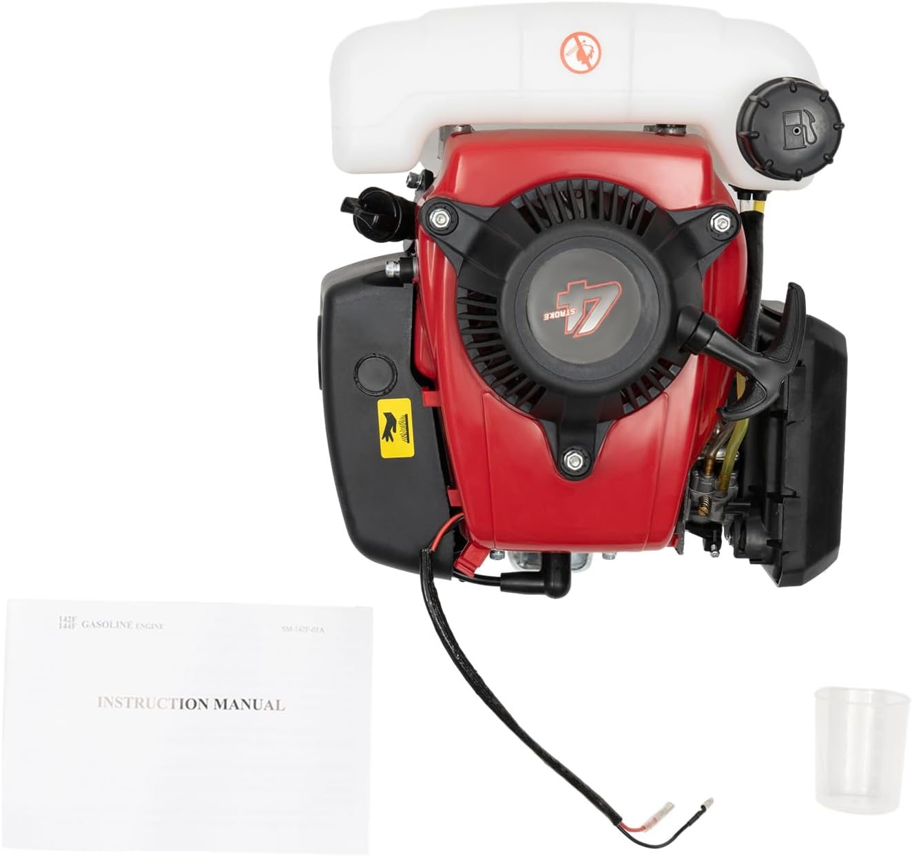 Outboard Motor Boat Engine, 4 Stroke 1.6KW 4HP 144F Outboard Fishing Boat Motor Engine With Air Cooling for Inflatable Boat Kayak Canoe Sailboat