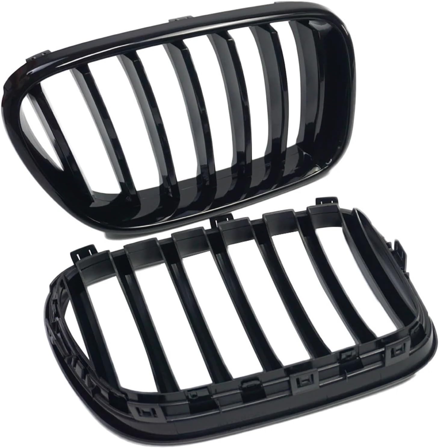 2PCS Front Kidney Grille Grill 1 Slat Gloss Black Front Hood Grills Compatible with BMW X3 F25 2010 2011 2012 2013 Replacement Car Styling