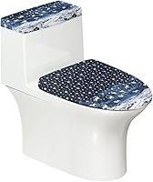 Vista 37 de Juego de decoración de baño de 2 piezas con diseño de muñeco de nieve de Navidad, cubierta de tanque para asiento de inodoro