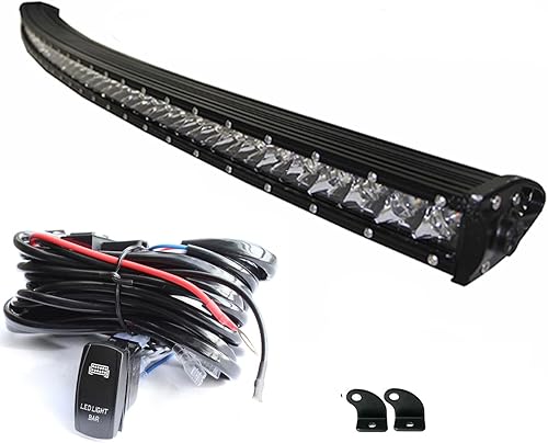 Angel ma Barra LED de 42 pulgadas, luces de trabajo LED combinadas de una sola fila todoterreno antiniebla luz de conducción para furgoneta, cámper,