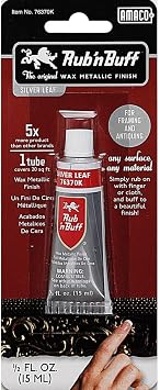 AMACO 76370K Rub n Buff Wax Metallic Finish, Silver Leaf, 0.5-Fluid Ounce