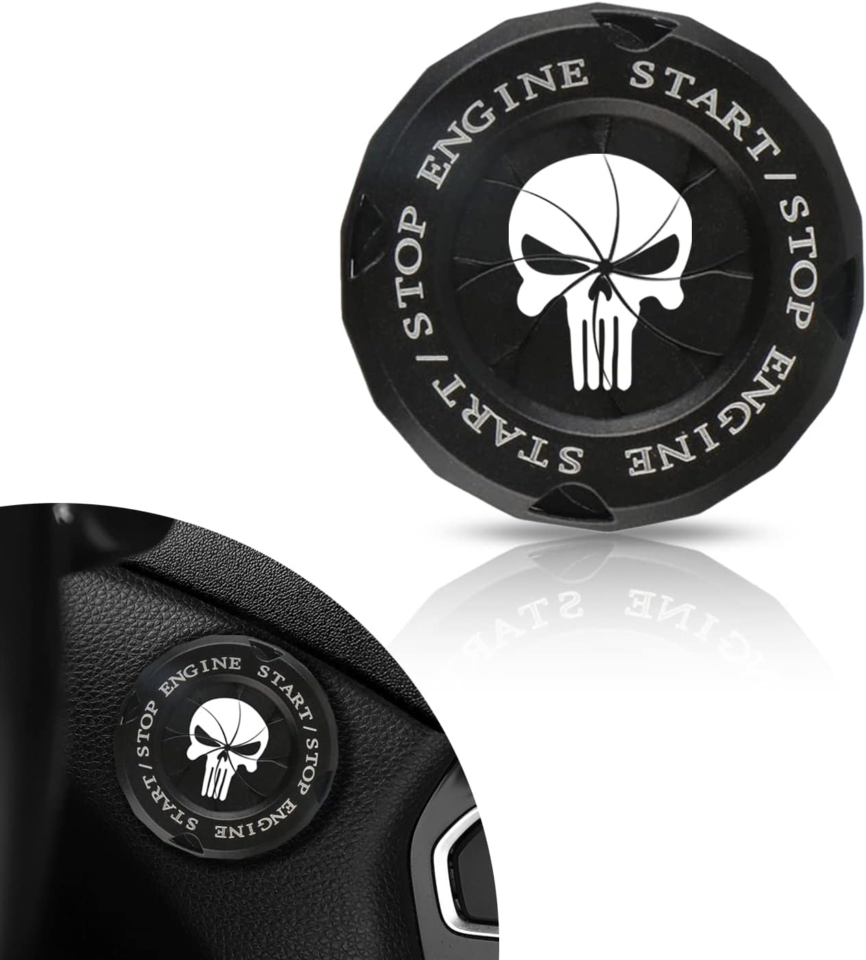 QODOLSI 1 PC Car Push Start Button Cover, Spin Ignition