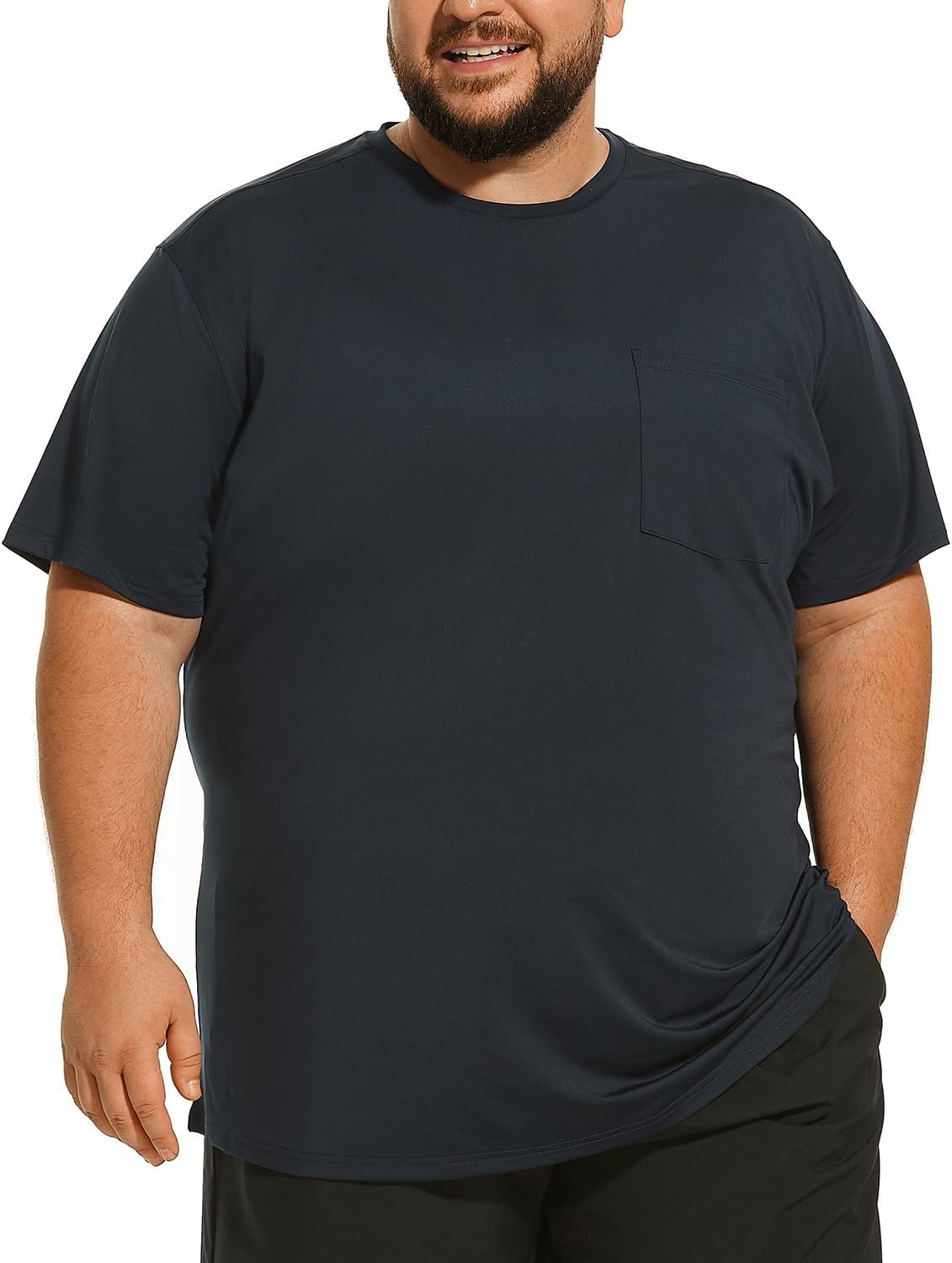 Big and Tall Mens T-Shirt UPF 50+ Sun Protection Swim Shirt SPF Quick Dry 2XL-6XL