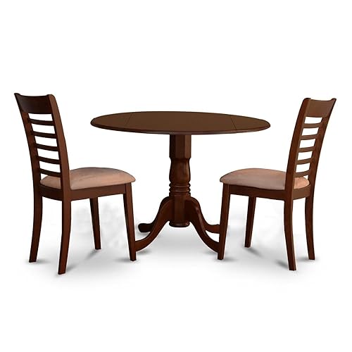 East West Furniture DLML3-MAH-C 3 Piece Dining Set Contains a