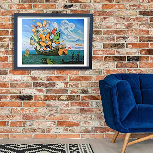 Impression d'art encadrée Dali Butterfly Sails extra large mat - 3