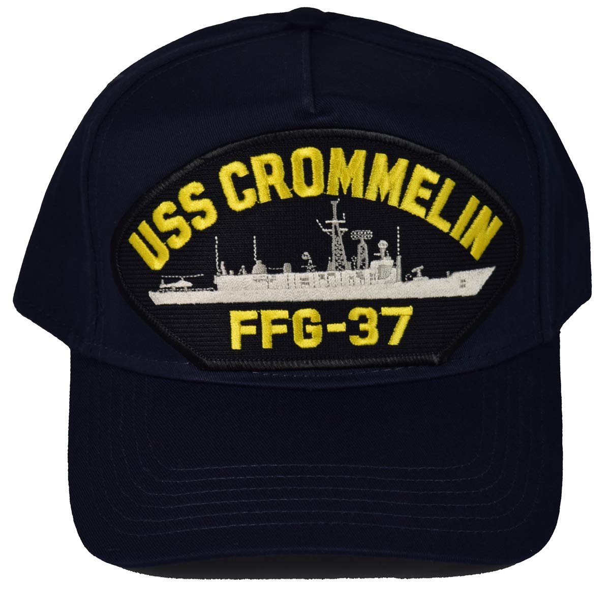 EC USS CROMMELIN FFG-37 HAT - Navy Blue - Veteran Owned Business, Navy Blue, One size