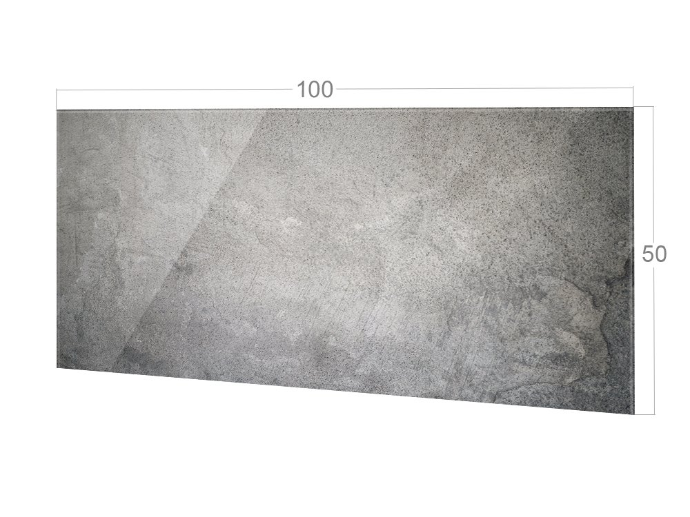 GRAZDesign Spritzschutz Glas Granit Grau Marmor, Glasbild als Küchenrückwand Glas - Küchenspiegel - Wandschutz Küche Herd Glasrückwand für Küche, 100x50cm