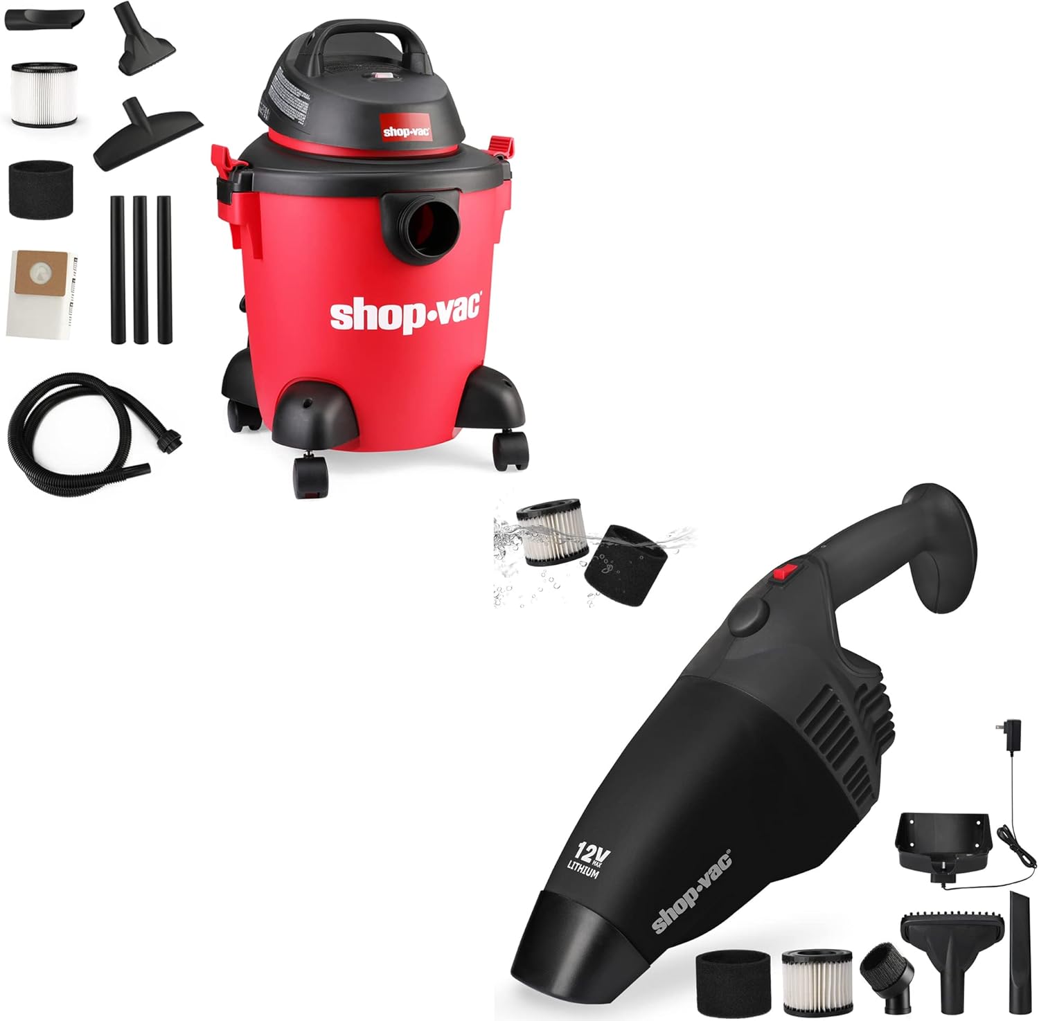 ShopVac 5 Gallon 2.0 Peak HP Wet/Dry Vacuum + Cordless Handheld Vacuum Cleaner