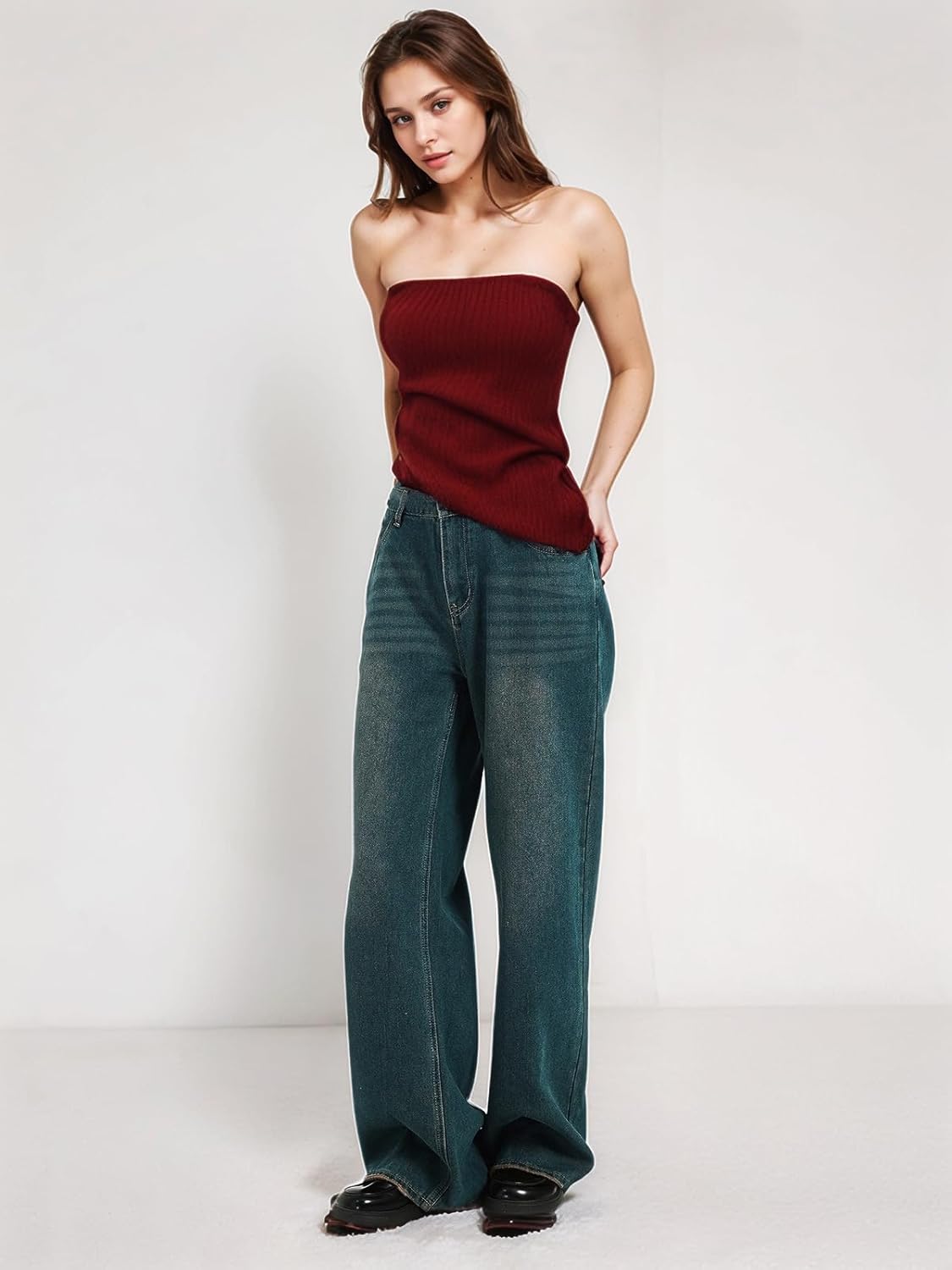 Xineicy Jeans for Women High Waist Wide Leg Baggy Jeans Y2K Loose Vintage Boyfriend Denim Pants - Image 7