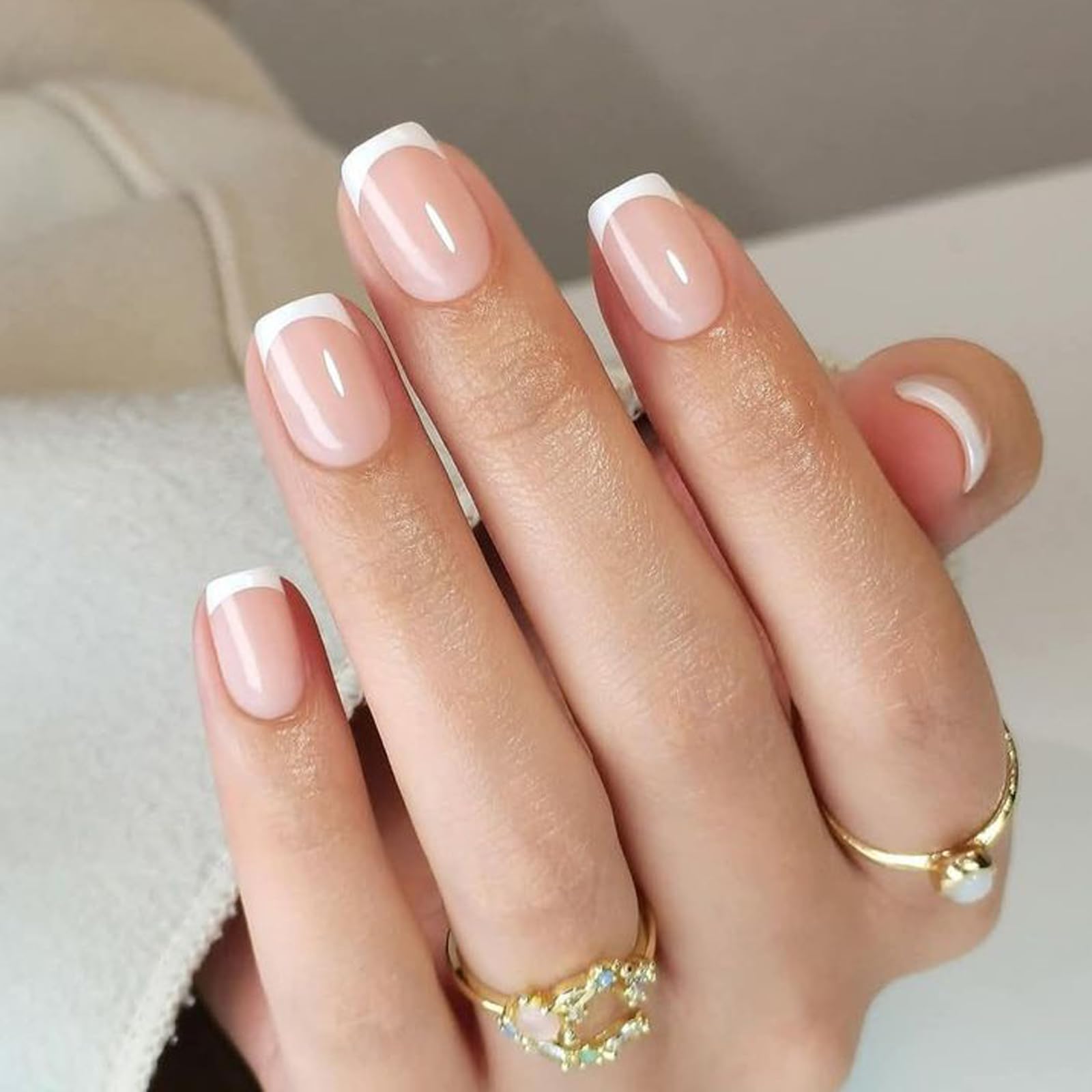 View 1 of UNA GELLA French Tip Press On Nails
