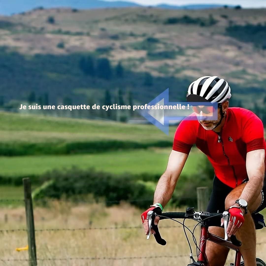 Casquette de Cyclisme Noire - en Polyester - Doublure Respirante et Anti-Transpiration