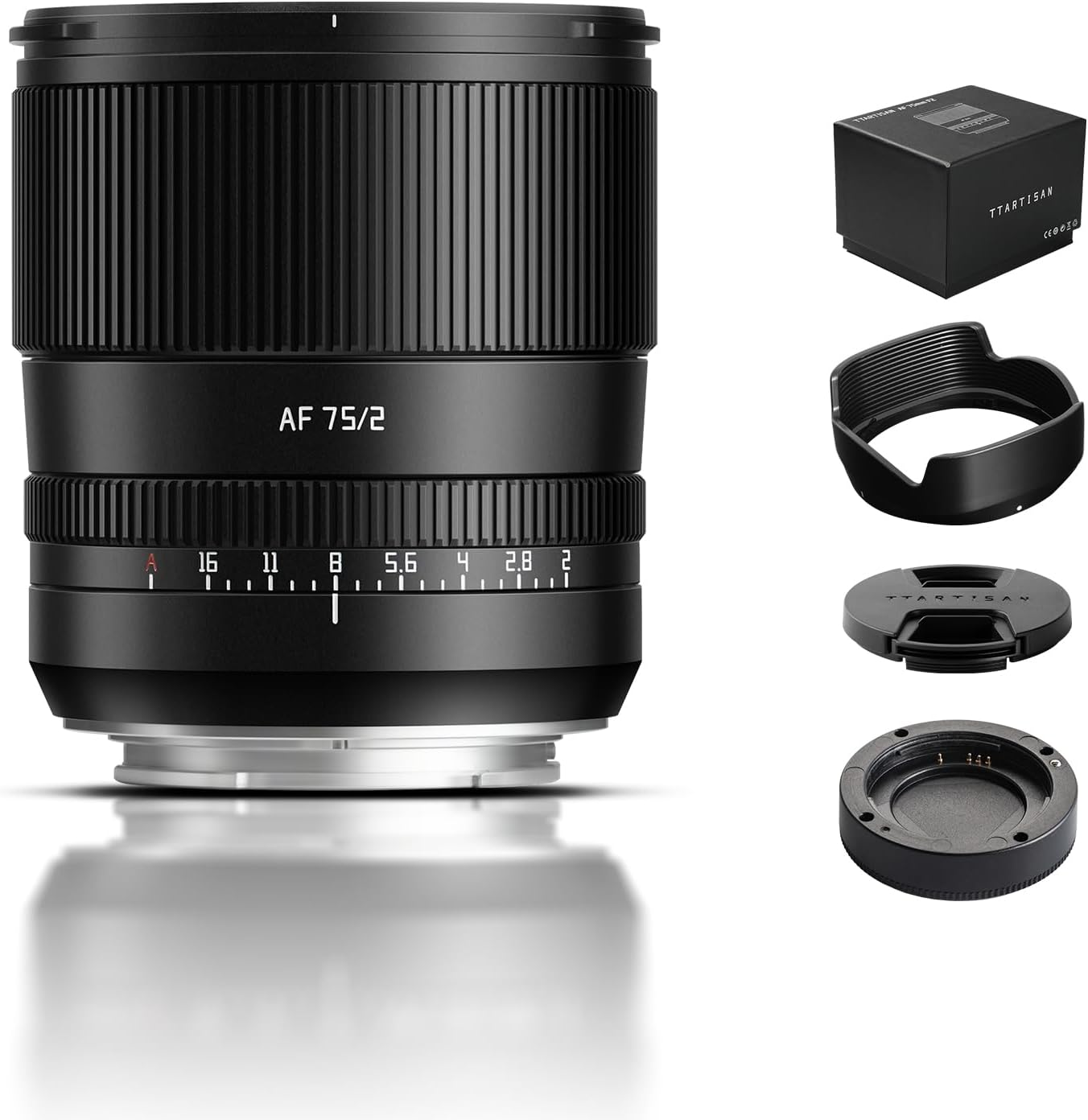 TTARTISAN AF 75mm F2 Lens Full Frame Portrait Lenses for Snoy E-Mount A7II A7III A7IV A7RIII A7RIV A7RV A7SII A7SIII A7C A9 A9II A1 A6000 A6100 A6400 A6600 NEX-7 NEX-5T NEX-5R NEX-5N NEX-3N (E, Black)