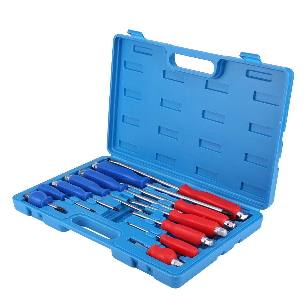 Juego de Destornilladores de 12 Piezas con Eje Continuo Kits de Destornilladores de Punta Magnética Destornilladores Mecánicos para Reparaciones de Automóviles