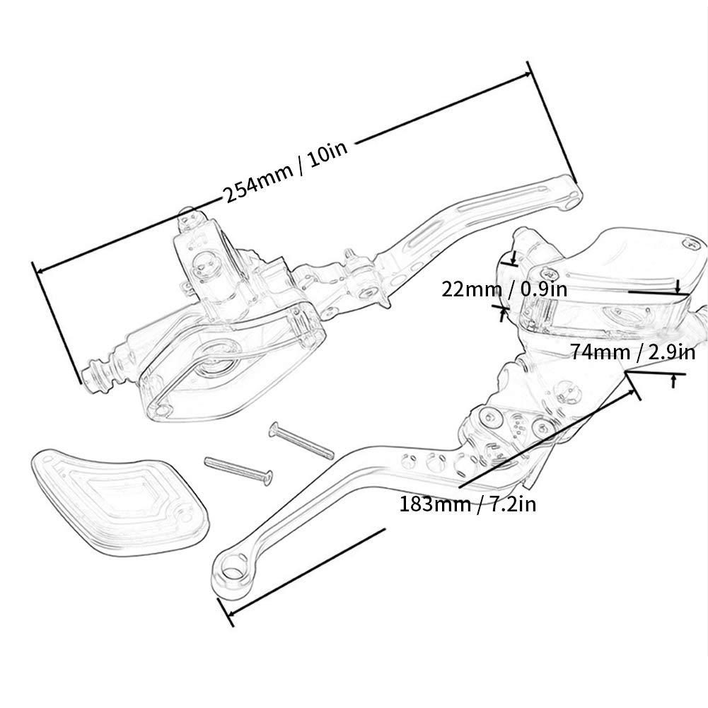 Zestaw Hydraulicznych Dźwigni Hamulca 7/8 Cala na Dwa Palce, Ulepszona wydajność Klasy do Rowerów Terenowych i Ulicznych, Konstrukcja Aluminiowa, 1 para