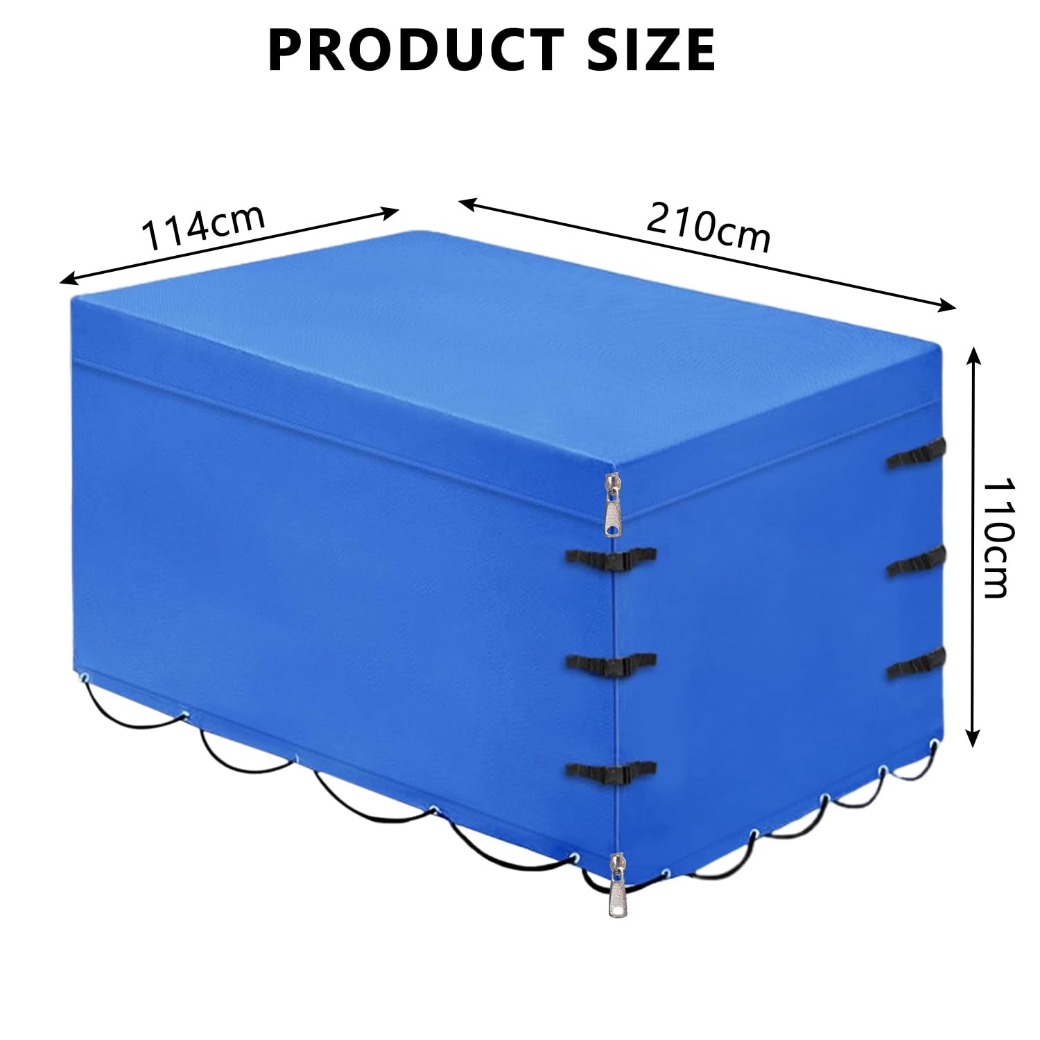 Lona para Remolque de Alta Resistencia, Cubierta para Remolque Duradera para Todo Clima con Cuerda, Tela Oxford 600D, Lona de Cobertura para Remolques de 750 kg (con Cremallera en la Parte Trasera)