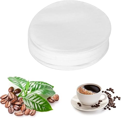 100 piezas por juego de papel de filtro de café desechable de repuesto para café moca, resistencia al calor, blanco (2.32 pulgadas)