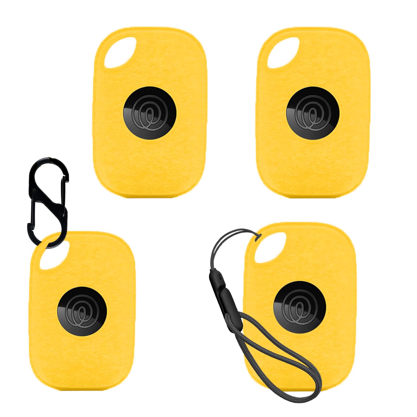 4pack Case for Tile by Life360 Pro (2024),Silicone Protective Cover(with Carabiner + Lanyard)Drop-Proof,Scratch-Proof,Shock-Proof,Dust-Proof,Protective Case for Tile Pro 2024 RE-61011(Yellow)