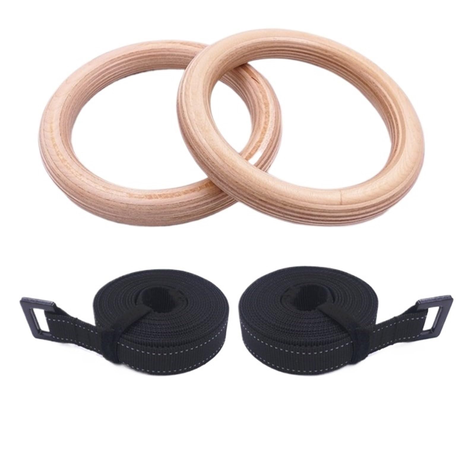 Anillas de Gimnasia Anillos de Gimnasia Madera for niños, Anillo 25 mm con Correas Ajustables, Hebillas, Gimnasio Interior, Patio Juegos, dominadas