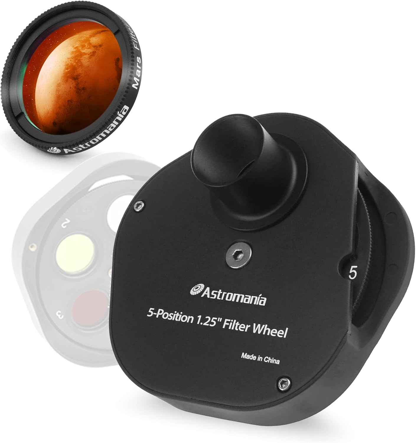 Astromania 1.25" Mars Observing Eyepiece Filter- Bundle with - 1.25" Multiple 5-Position Filter Wheel