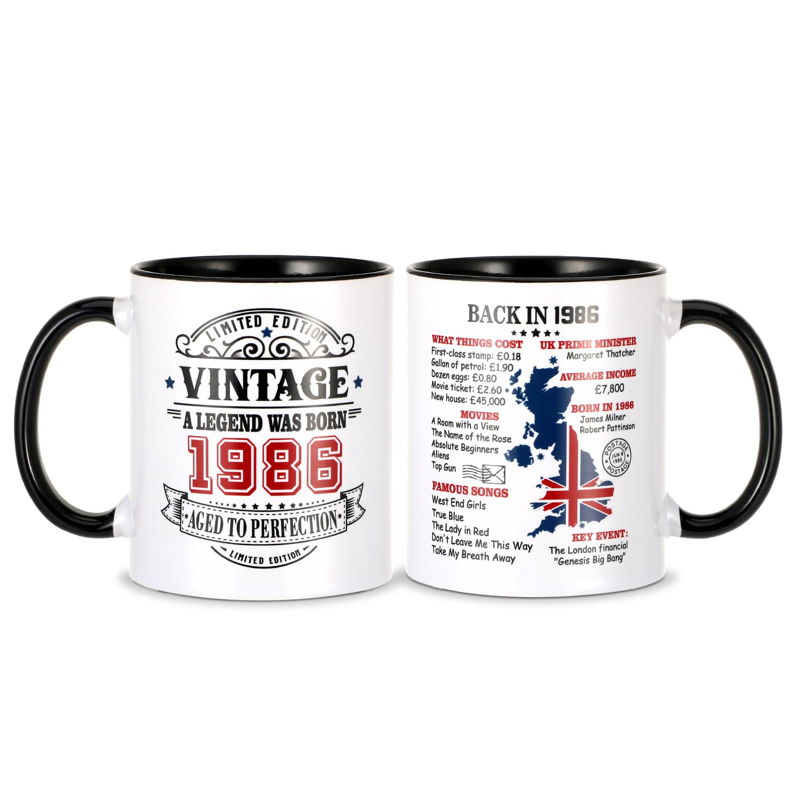 saerryor Vintage 1986 Mug, 40th Birthday Mug 8cm in diameter, 9.5cm height