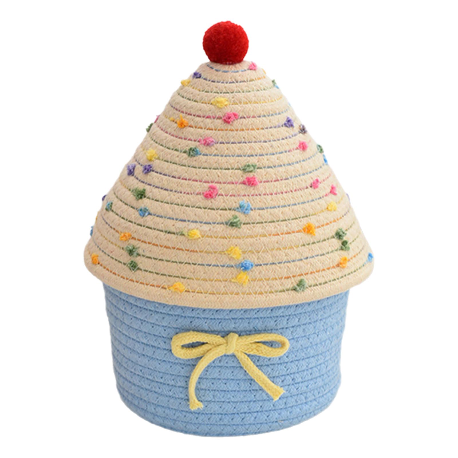 Elnwnnkc Multipurpose House Shape Sturdy Cotton Storage Bin Accessory for Bedroom Clothes and Living Room Daily Use Items Living Room Organizers