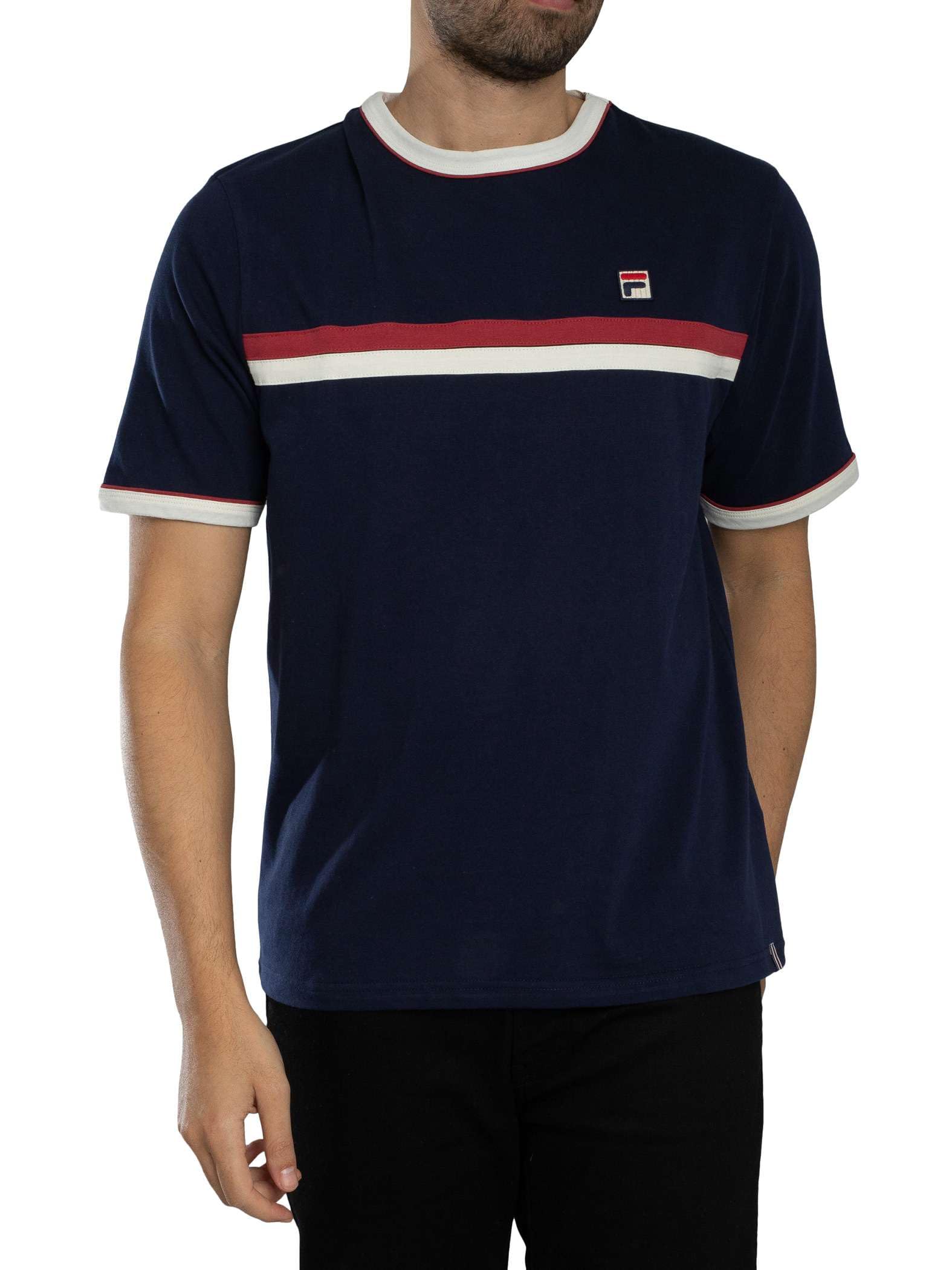 Fila Men's Navy/Gardenia/Garnet Rosario T-Shirt, L