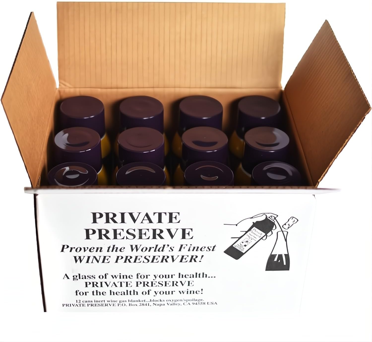 Wine Preservation System | 100% Green Gas Based | Suitable for All Wine, Port, Sake, Cognac, Whiskey, Fine Oil & Vinegar (Full Case of 12)