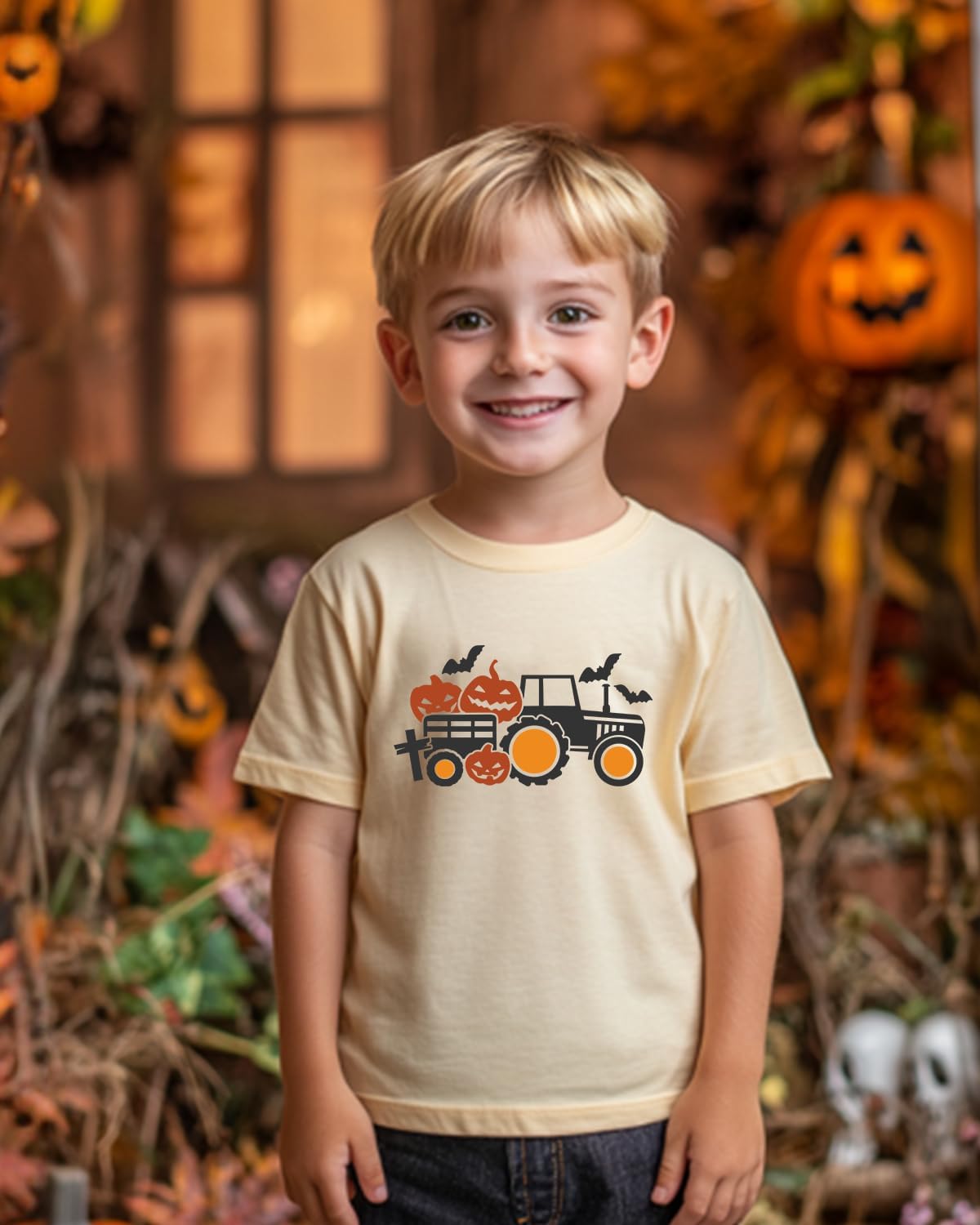 Pumpkin Shirt Toddler Halloween Shirt for Kids Boys Girls Halloween T-Shirts Ghost Clothes Short Sleeve Cotton Tee 2T-8Y - Image 4