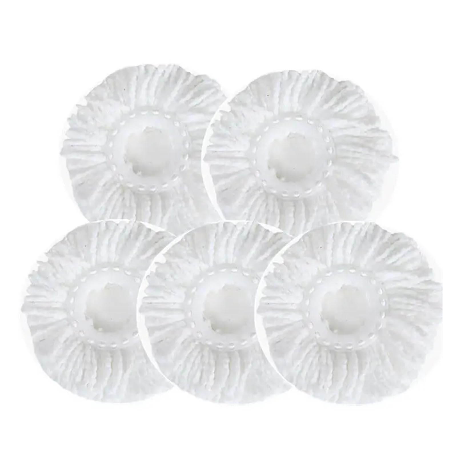 5 Almohadillas de algodón giratorias for fregona, Repuesto de paño Giratorio for Fregar el Suelo, Trapo Redondo, Herramientas de Limpieza de Microfibra for el hogar.(White)