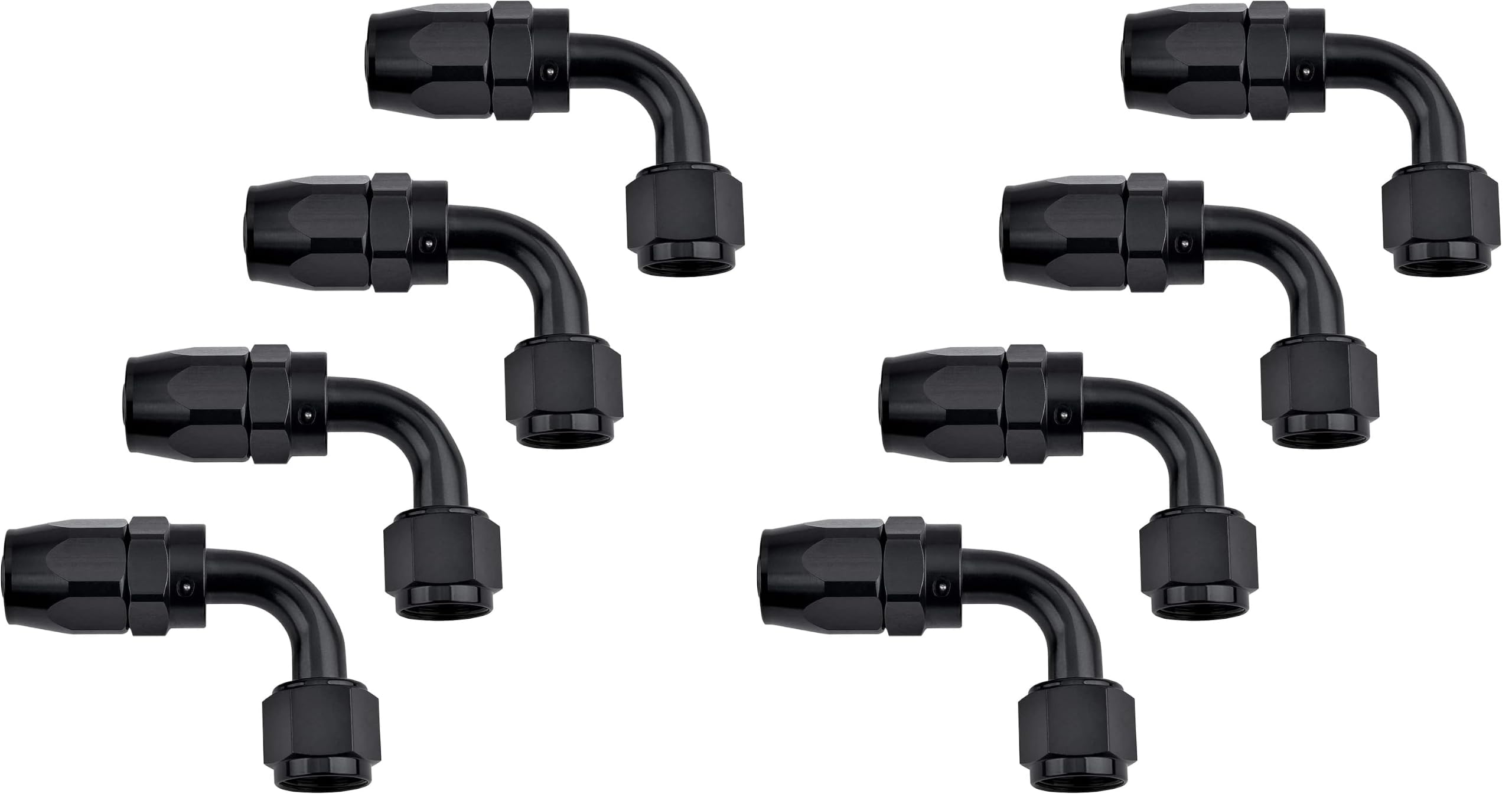 EVIL ENERGY 6AN Hose End Fitting 90 Degree Swivel for CPE Braided Hose Black 4PCS (Pack of 2)