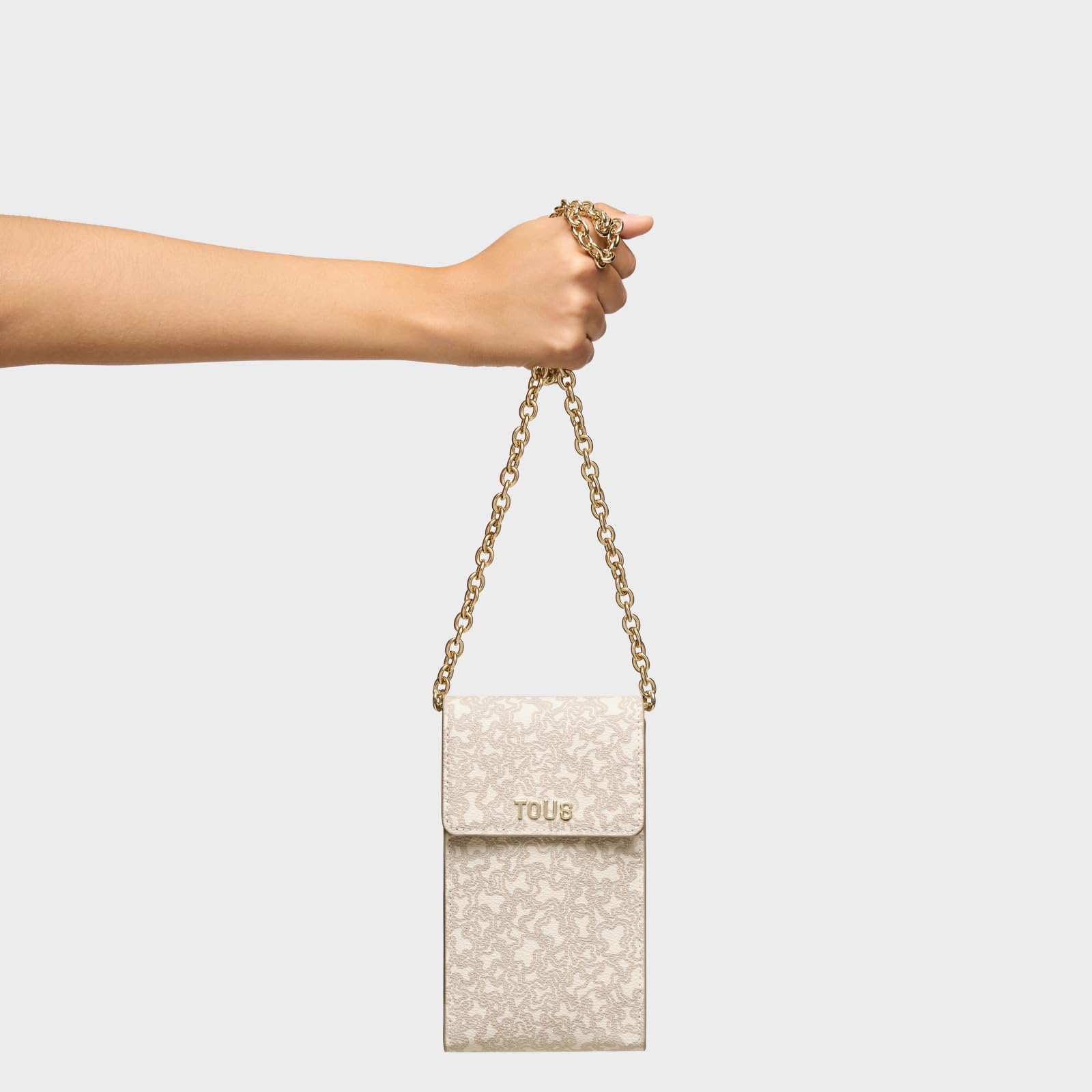 TOUS Funda De Móvil Colgante Beige, Para Mujer, Medidas 19,5 x 10,9 x 3,7 cm, Colección Kaos Mini Lines