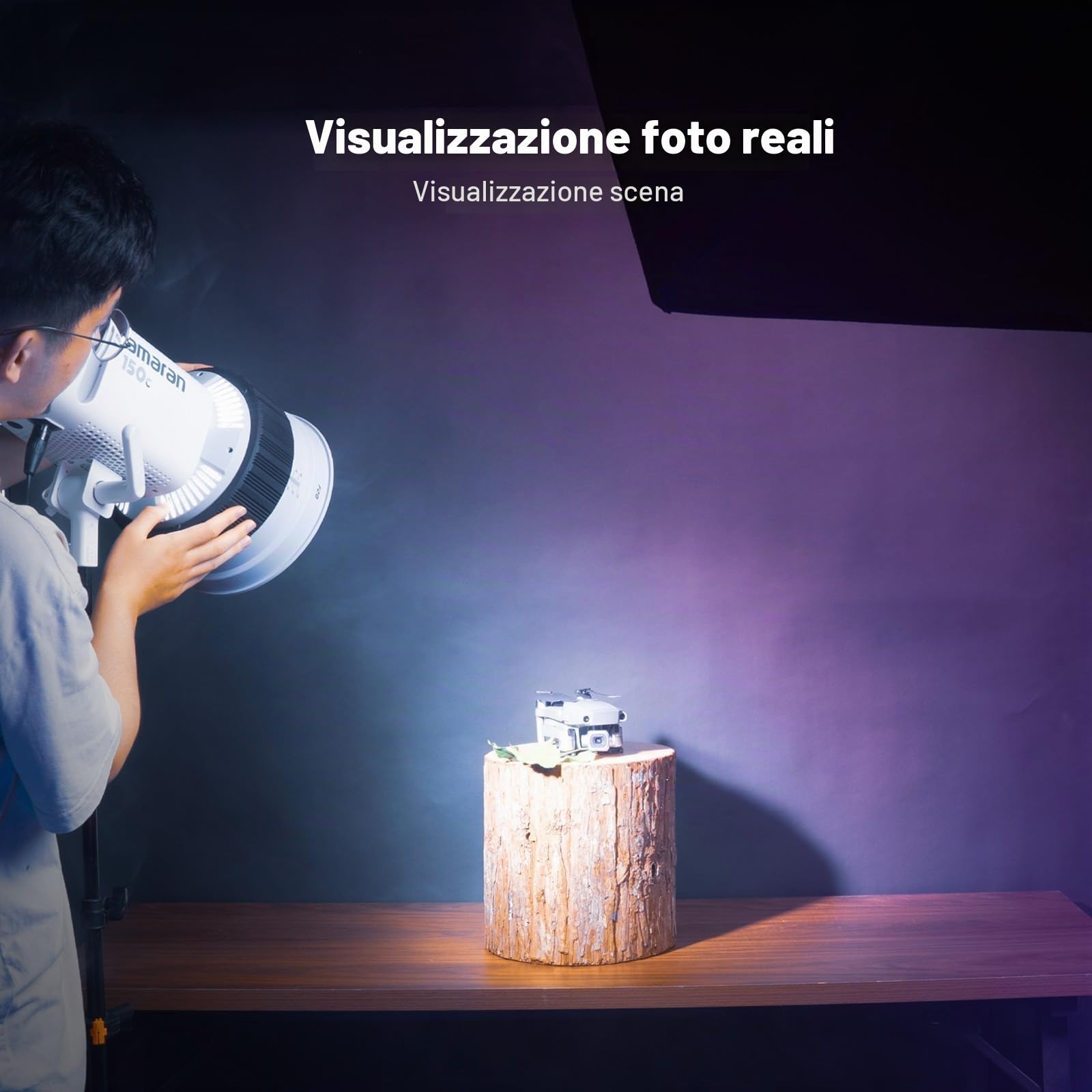10X Lente Fresnel con Attacco Bowens e Alette a 4 Foglie, Fascio Regolabile 10°–45°, Zoom a Fuoco Posteriore per Luci COB ≤200W, Modellazione della Luce per Riprese Cinematografiche