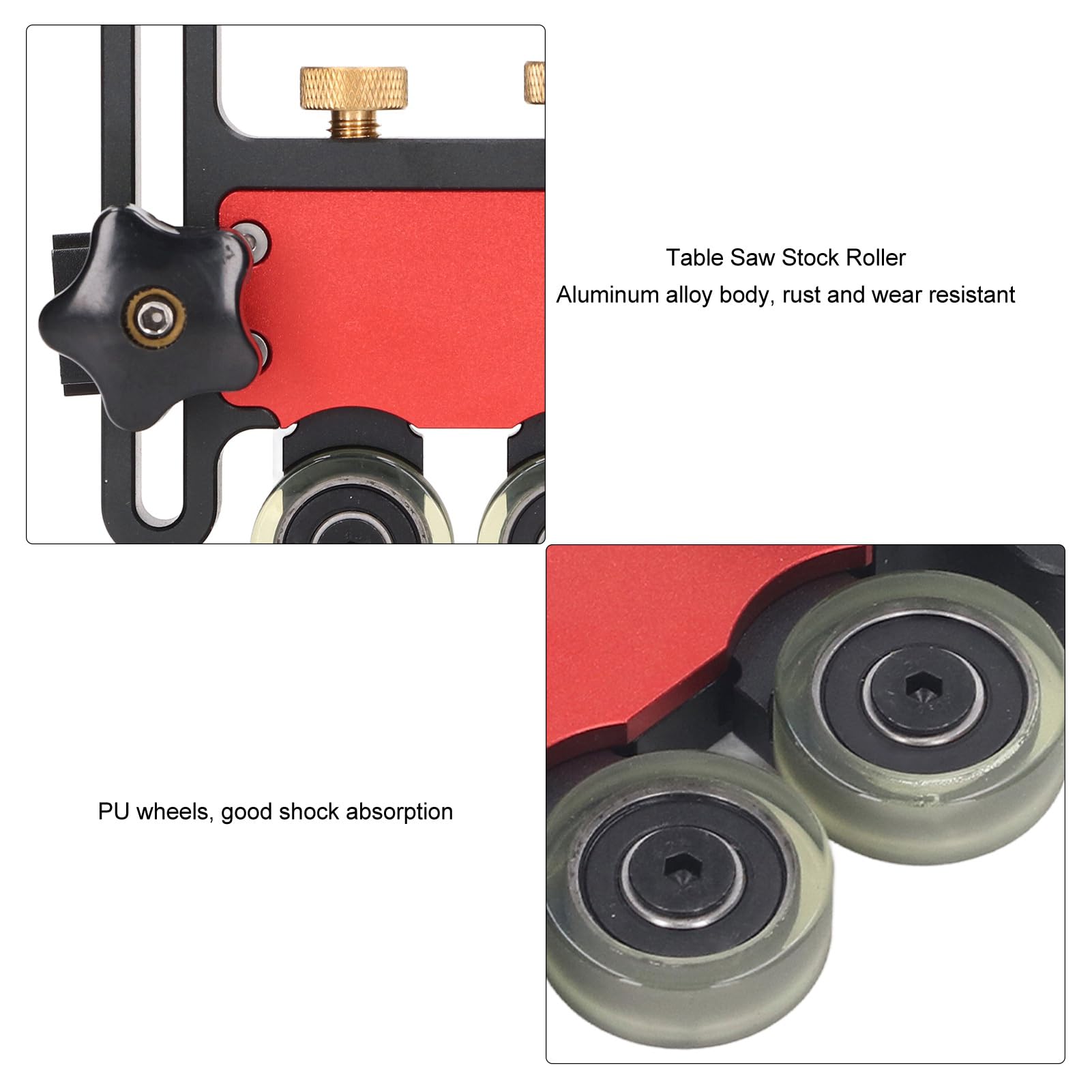 Table Saw Stock Roller, Table Saw Press Guide Rail, Adjustable Height Aluminium Alloy Featherboards Auxiliary Tool - Image 4