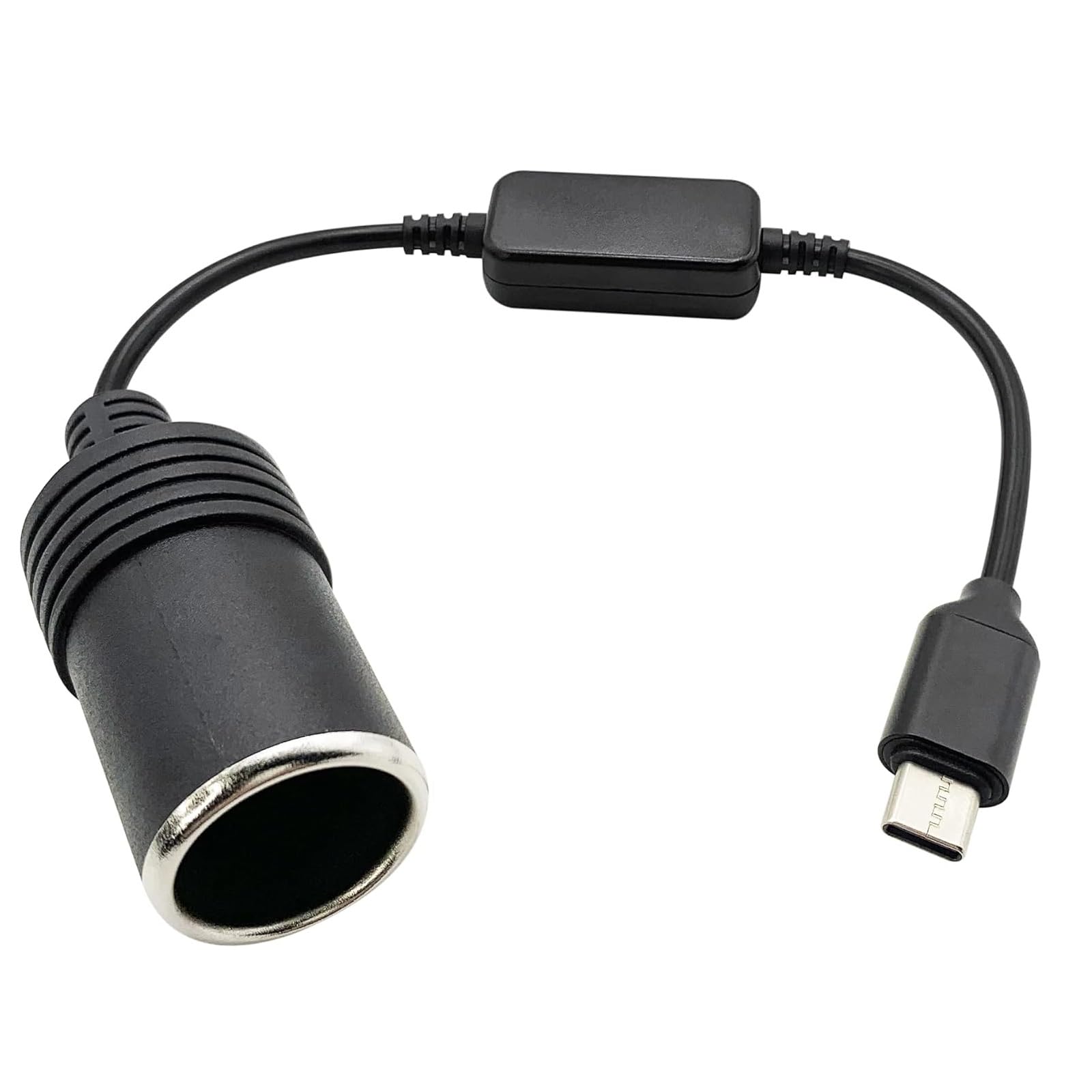 USB C to 12V Car Cigarette Lighter Socket 30cm/11.8in Type C Male Plug to Cigarette Lighter Adapter Cable for Car Cigarette Lighters Driving Recorder Car Devices