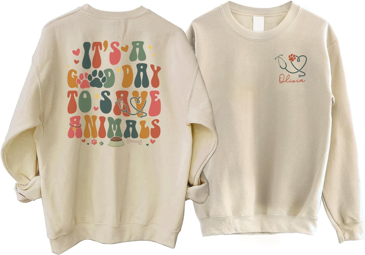 Personalized Vet Tech Sweatshirt, It’s A Good Day To Save Animals Sweatshirt, Gift For Veterinarian, Animal Lover, Vet School Gifts
