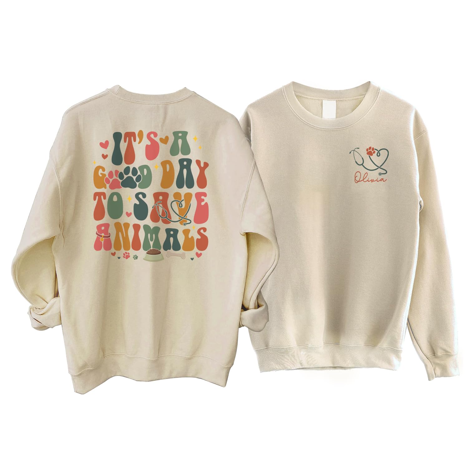 Personalized Vet Tech Sweatshirt, It’s A Good Day To Save Animals Sweatshirt, Gift For Veterinarian, Animal Lover, Vet School Gifts