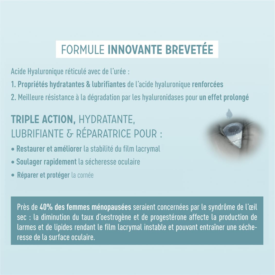 EUMILL | Repair | Sécheresse oculaire | Gouttes oculaires lubrifiantes, hydratantes & réparatrices | Acide hyaluronique réticulé | Compatibles avec lentilles de contact | Enfant plus de 3 ans | 10 ml