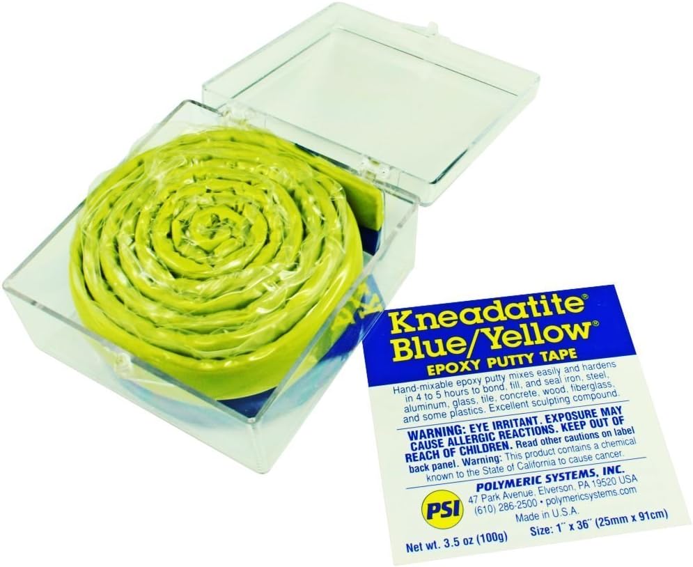 Kneadatite Polymeric Systems Blue/Yellow Epoxy Putty Tape 90cm Green Stuff