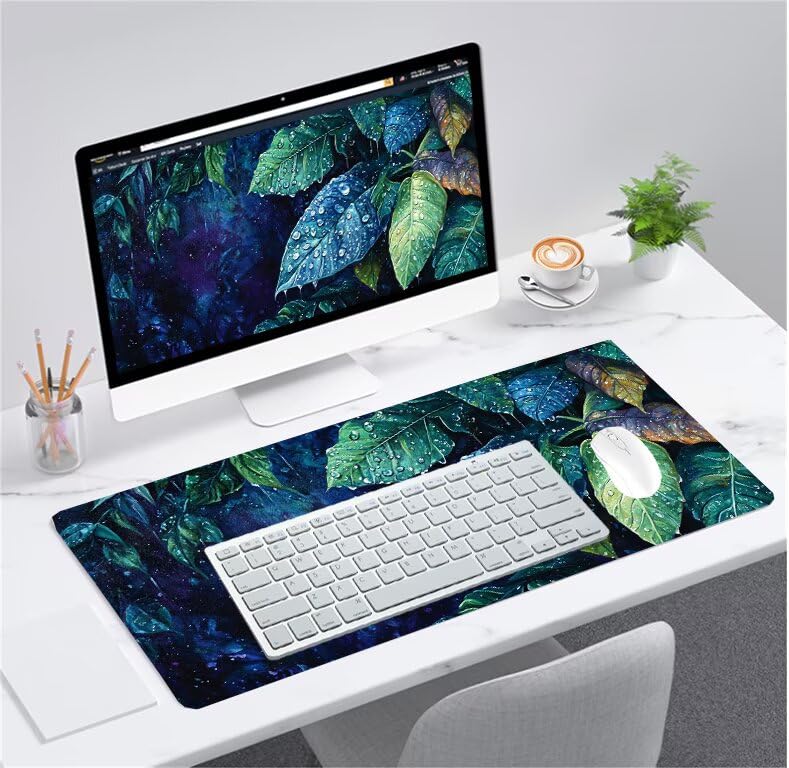 Tapis de souris feuilles grand format lavable et imperméable pour une précision PC