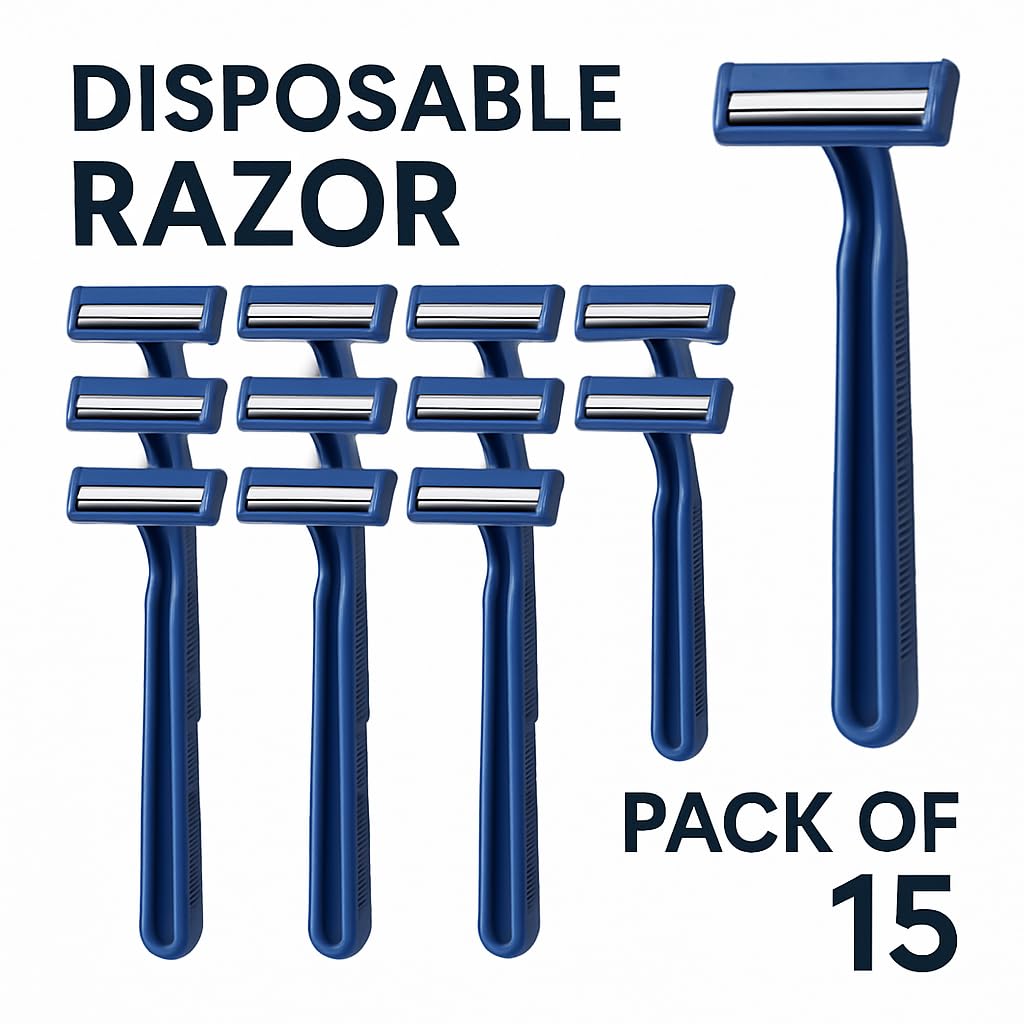 Shaving Razor For Men,Pack of 10+5 Free,Stainless Steel Shaving