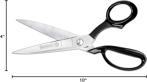 Miniatura 6 de Mundial Recortadoras dobladas industriales forjadas de 10 pulgadas, cuchillas afiladas, mango negro ergonómico, acabado niquelado pulido, corte y