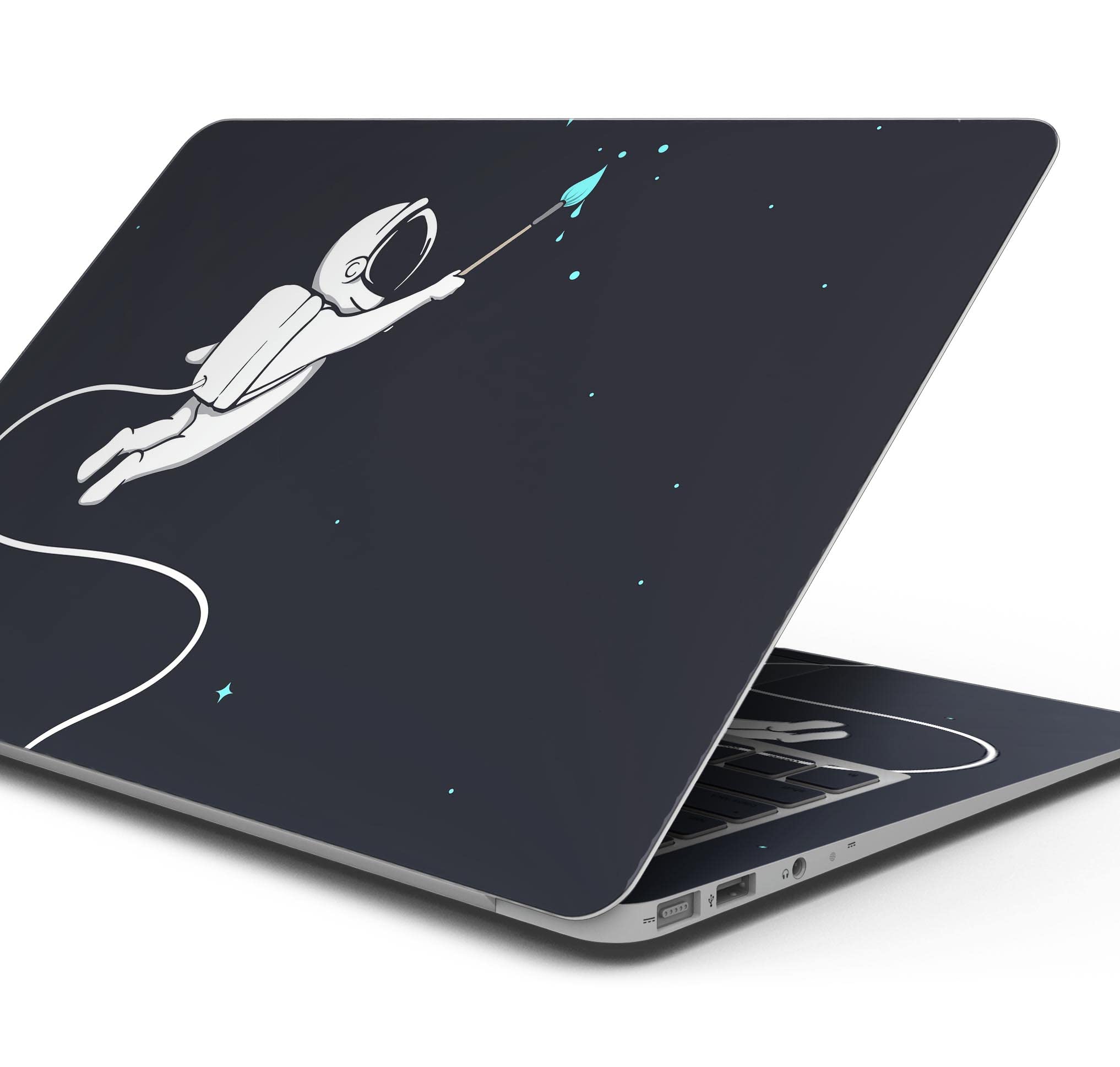 Cute Cartoon Astronaut in Space V2 Full-Body Wrap Scratch Resistant Decal Skin-Kit Compatible with MacBook 12" Retina (A1534)
