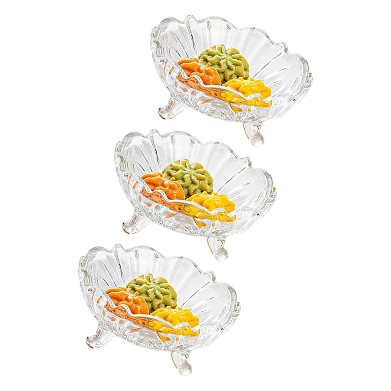 Qusinfc Glass Fruit Bowl with Legs for Snacks Dessert Home Party Serving Scratch Glass Serving Plate with Legs Snacks Bowl Suitable